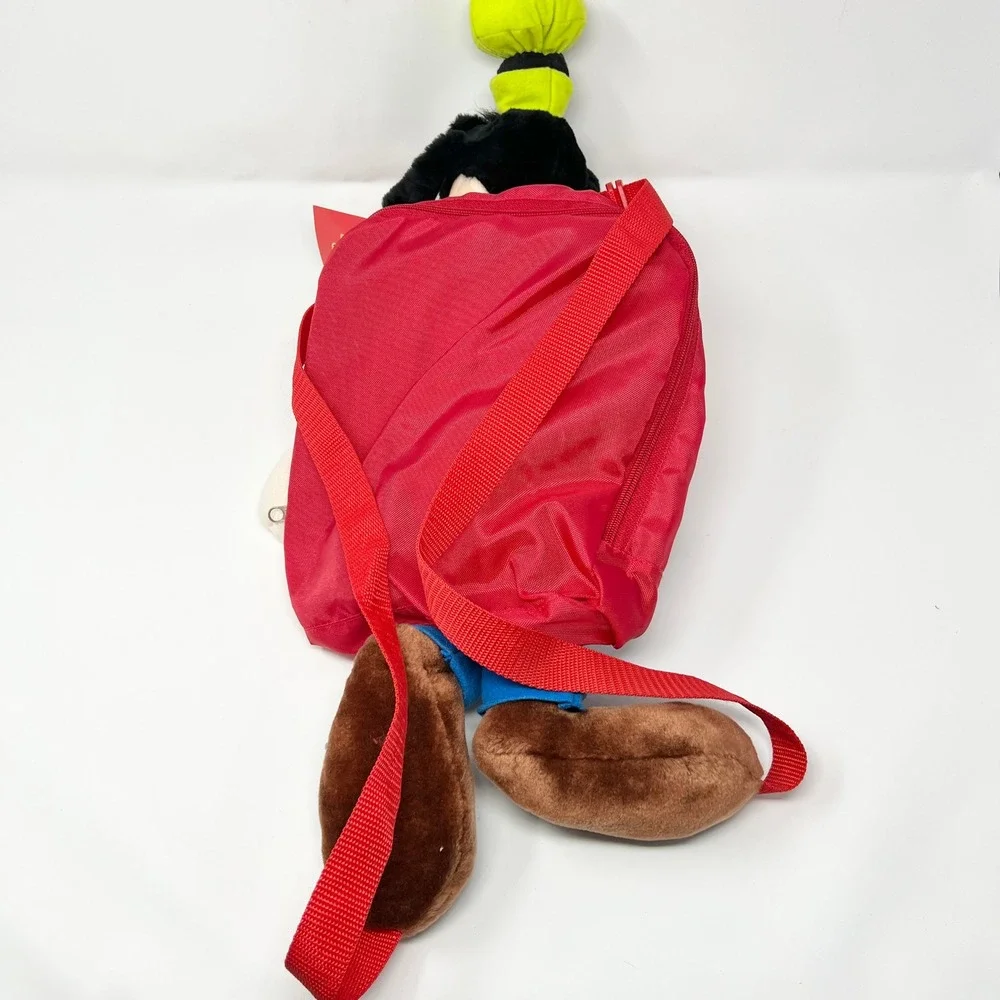 Vintage Disney Goofy Plush Backpack Red Pyramid Handbags Mickey's Stuff RARE NWT